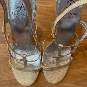 Adrianna Papell Shimmery Gold Dress Sandals 7.5M
